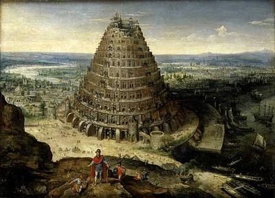 At the foot of the tower of Babel